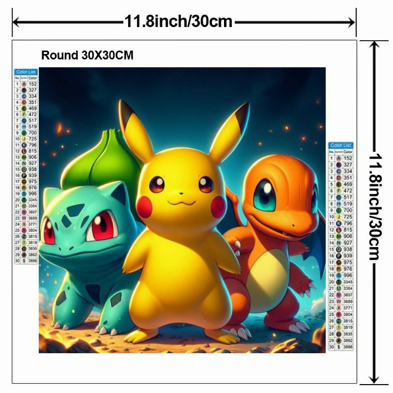 Cartoon Pokémon 5D DIY Diamond - đánh giá và giá Embroidery Embellishments